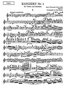 Concerto for Violin and Orchestra No.2, Op.22: Parte de solo by Henryk Wieniawski