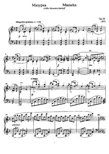 Mazurka for Piano, Op.38: Mazurka para piano by Anatoly Lyadov