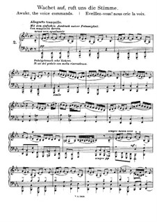 Chorale Preludes II (Schübler Chorales): Wachet auf, ruft uns die Stimme, für Klavier, BWV 645 by Johann Sebastian Bach
