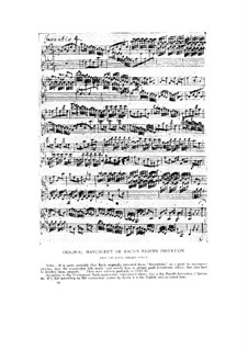 No.8 in F Major, BWV 779: For organ (Manuscript) by Johann Sebastian Bach