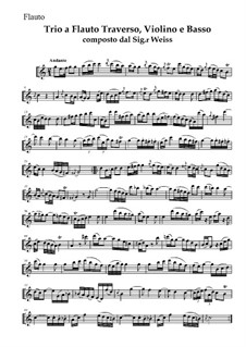 Trio for Flute, Violin and Basso Continuo: parte flauta by Karl Weiss
