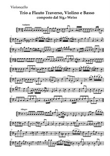 Trio for Flute, Violin and Basso Continuo: parte basso continuo by Karl Weiss