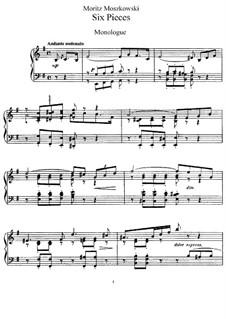 Six Pieces for Piano, Op.31: set completo by Moritz Moszkowski