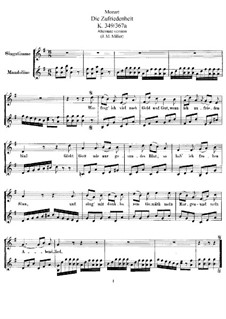 Zufriedenheit, K.349: Alternativ Version by Wolfgang Amadeus Mozart