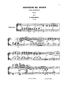 Souvenir de Pesth, Op.65: Para Piano by Sigismond Thalberg