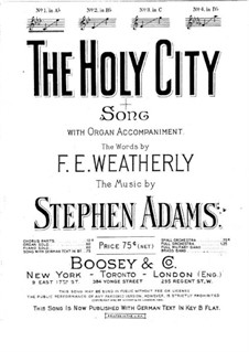 The Holy City: Para vocais e piano by Stephen Adams