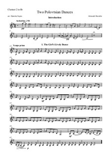 Polovtsian Dances: For two clarinets and bassoon – Part by Alexander Borodin