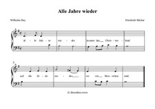Alle Jahre wieder: Partitura Piano-vocal by Friedrich Silcher