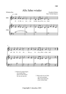 Alle Jahre wieder: Für Blockflöte und Akkordeon by Friedrich Silcher