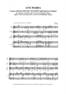 Ave Maria - Canon on the Movement II from 'L'inverno': Ave Maria - Canon on the Movement II from 'L'inverno' by Antonio Vivaldi, Renato Tagliabue