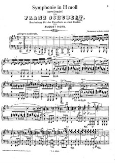 Symphony No.8 in B Minor 'Unfinished', D.759: arranjo para piano by Franz Schubert