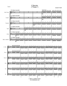 Violin Concerto No.4 in F Minor 'L'inverno', RV 297: partituras completas, partes by Antonio Vivaldi