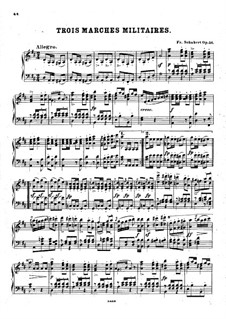 Three Marches Militaires for Piano Four Hands, D.733 Op.51: set completo by Franz Schubert
