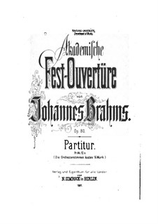 Academic Festival Overture, Op.80: Partitura completa by Johannes Brahms
