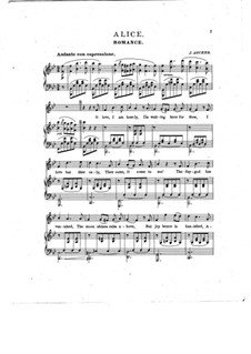 Alice, Where Art Thou: Piano-vocal score (English text) by Joseph Ascher