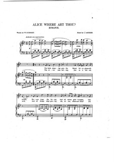 Alice, Where Art Thou: Partitura Piano-vocal by Joseph Ascher
