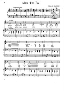 After the Ball: Partitura Piano-vocal by Charles Kassell Harris