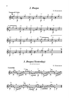 Two Pieces (Вчера и Yesterday), Op.12: Two Pieces (Вчера и Yesterday) by Oleg Kopenkov