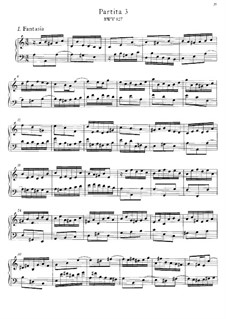 Partita for Keyboard No.3 in A Minor, BWV 827: For a single performer by Johann Sebastian Bach