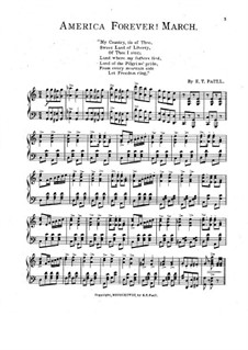 America Forever! March for Piano: America Forever! March for Piano by Edward Taylor Paull