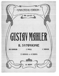 Symphony No.2 in C Minor 'Resurrection': dois pianos de quatro mãos by Gustav Mahler