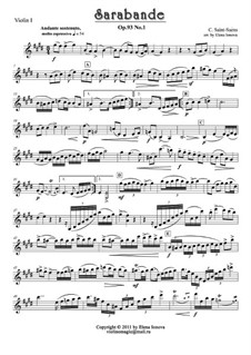 Sarabande and Rigaudon, Op.93: para quartetos de cordas by Camille Saint-Saëns