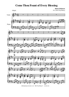 Come Thou Fount of Every Blessing: para violino by folklore