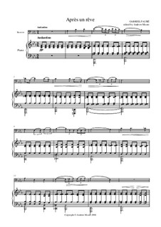 Three Songs, Op.7: No.1 Après un rêve (After a Dream) for bassoon and piano by Gabriel Fauré