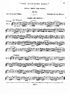 The Bohemian Girl: Selected Themes, for Violin and Piano by Michael William Balfe