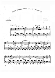 Good Night! Good Night! Beloved: Partitura Piano-vocal by Michael William Balfe