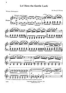 Lo! Here the Gentle Lark: Lo! Here the Gentle Lark by Henry Bishop