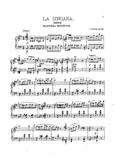 La zingana, Op.102: Para Piano by Carl Böhm