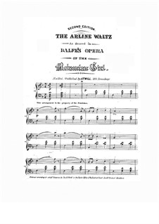 The Bohemian Girl: Arline Waltz, for Piano by Michael William Balfe