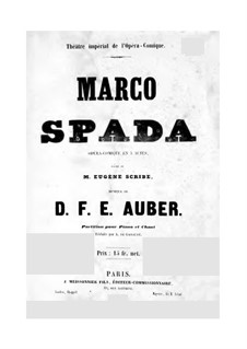 Marco Spada: Partitura Piano-vocal by Daniel Auber