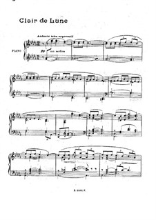 No.3 Clair de lune, for Piano: para um único musico (Editado por H. Bulow) by Claude Debussy