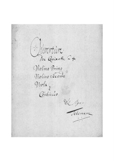 Burlesque de Quichotte. Suite in G Major for Strings and Basso Continuo, TWV 55:G10: partes by Georg Philipp Telemann