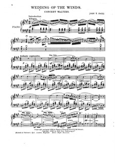 Wedding of the Winds. Concert Waltzes: Para Piano by John T. Hall