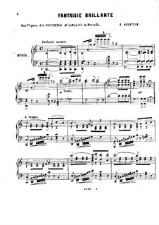 Brilliant Fantasia on Theme from 'La contessa d'Amalfi' by Petrella: Brilliant Fantasia on Theme from 'La contessa d'Amalfi' by Petrella by A. Holstein