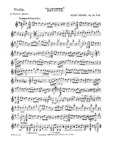 Gavotte for Violin and Piano, Op.62 No.6: Gavotte for Violin and Piano by Henri Henkel