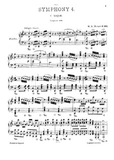 Symphony No.41 in C Major 'Jupiter', K.551: arranjo para piano by Wolfgang Amadeus Mozart