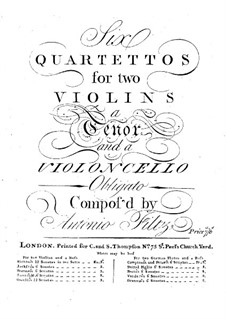 Six String Quartets: quarteto de seis cordas by Antonio Filtz