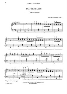Butterflies. Intermezzo for Piano: Butterflies. Intermezzo for Piano by Frank Hastings Hyatt