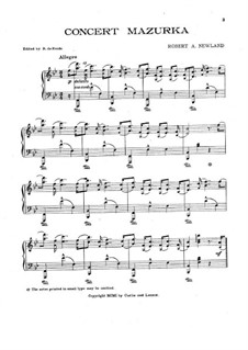 Concert Mazurka: Concert Mazurka by Robert A. Newland