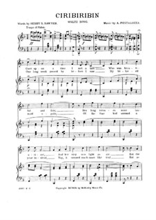 Ciribiribin: Para vocais e piano by Albert Pestalozza