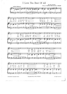 I Love You Best of All: Partitura Piano-vocal by Tell Taylor