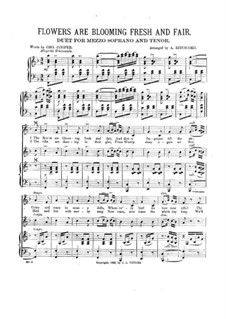 Flowers are Blooming Fresh and Fair: para duas vozes e piano by Unknown (works before 1850)