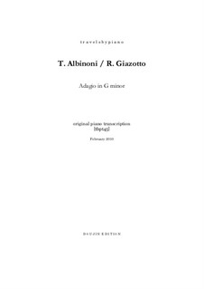 Adagio in G Minor: Para Piano by Tomaso Albinoni