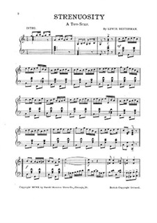 Strenuosity. Two-Step for Piano: Strenuosity. Two-Step for Piano by Lewis Reiterman