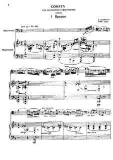 Sonata for Cello and Piano in D Minor, L.135: partitura by Claude Debussy