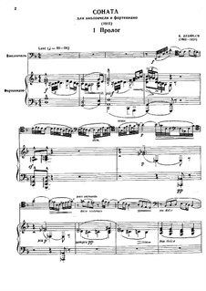 Sonata for Cello and Piano in D Minor, L.135: partitura by Claude Debussy